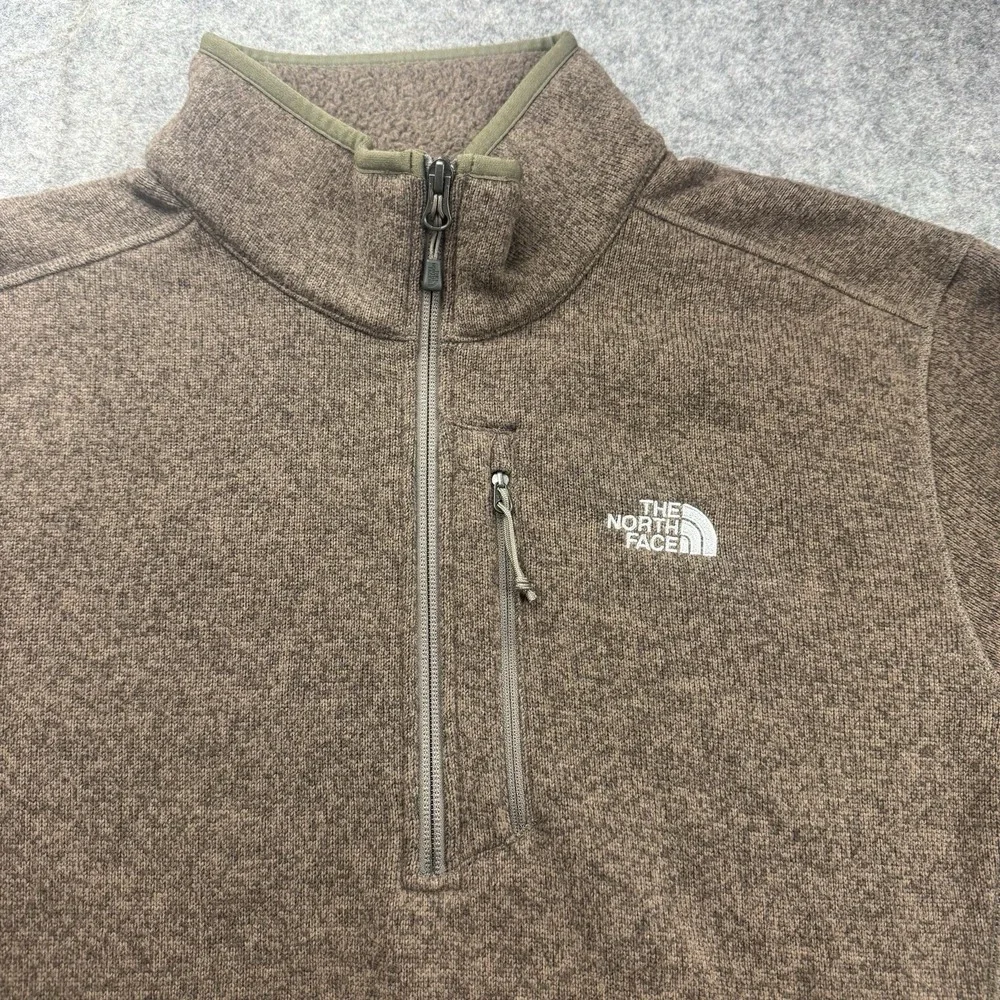 The North Face Sweater Mens XL Brown Gordon Lyons Quarter Zip Fleece Pullover